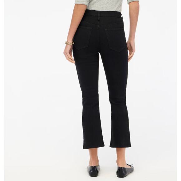 J.Crew Factory Flare Crop Black Jean in all-day stretch Mid Rise Size 28 NWT - Picture 3 of 7